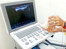 超音波画像観察装置を使用した検査